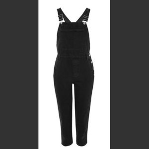 Black Overalls / PETITE Washed Black Slim Leg Over